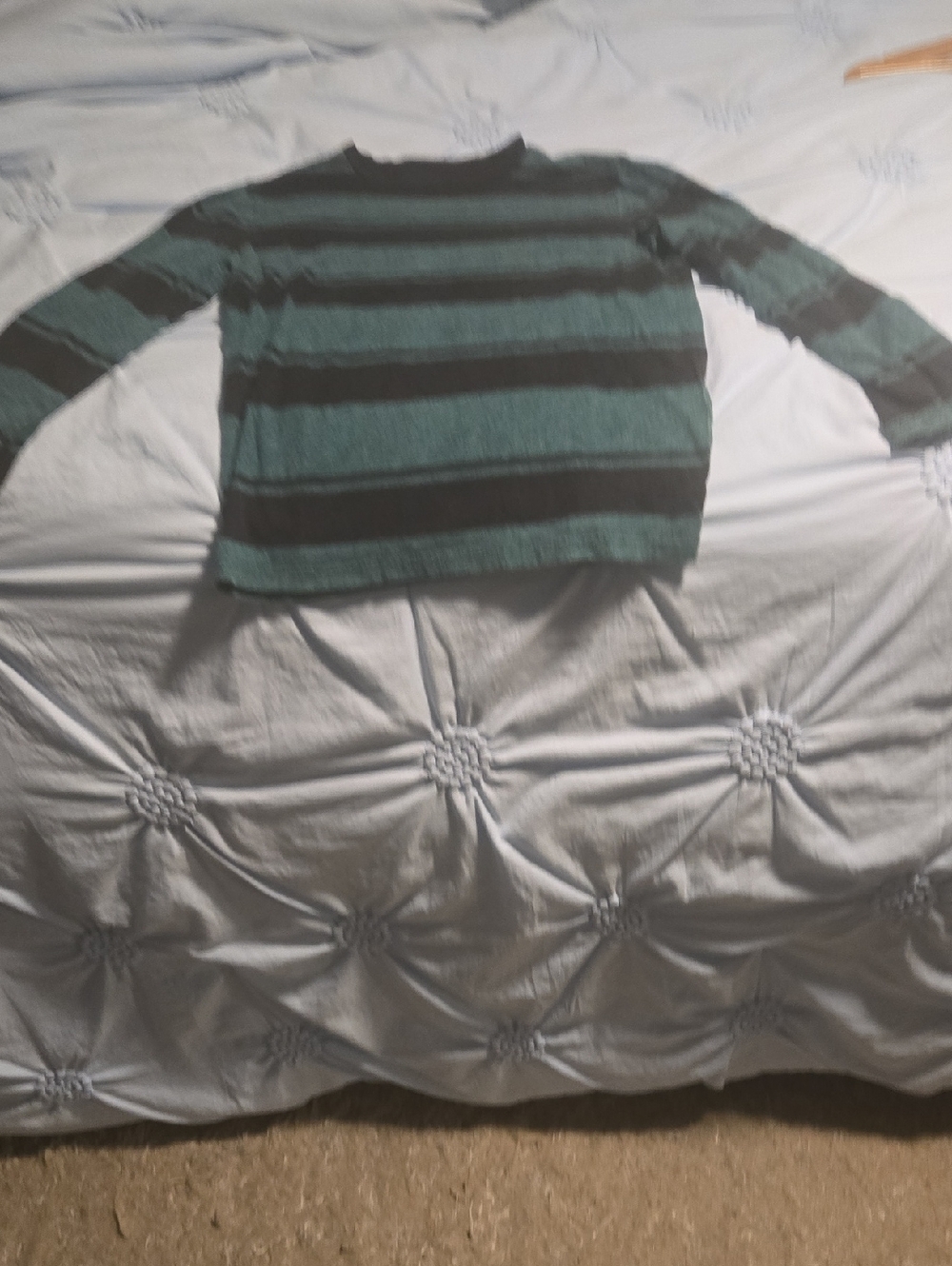 urban pipeline Green and Black Striped Long-Sleeve Tee